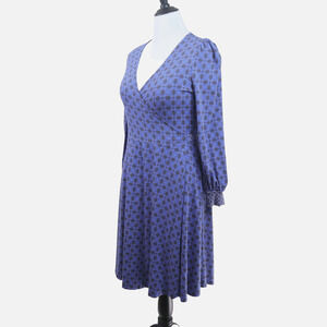 Boden US 10 Long Edie Jersey Wrap Dress Asphalt Nautical Knot Blue